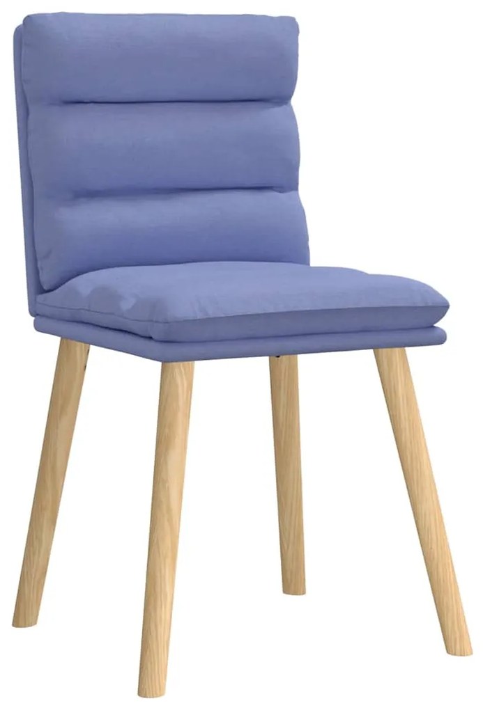 Cadeiras de jantar 4 pcs Jeans Tecido Azul