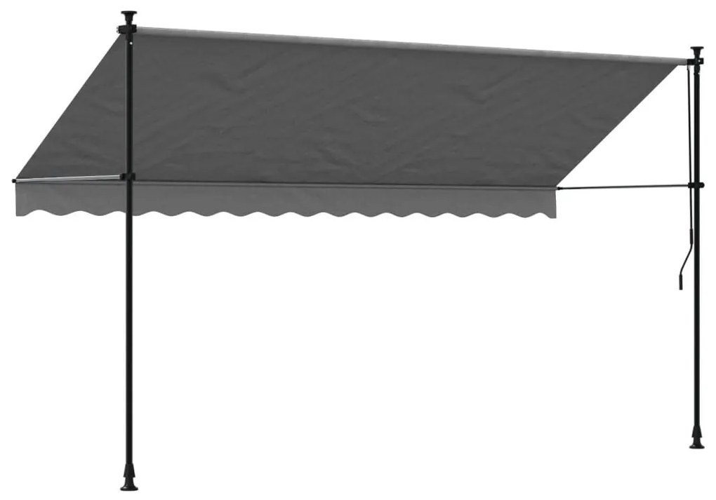 Toldo retrátil 350x150 cm tecido e aço antracite