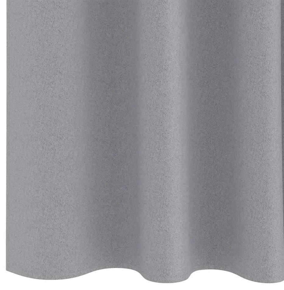 Cortinas 2 pcs Cinzento-claro 245 x 140 cm Poliéster