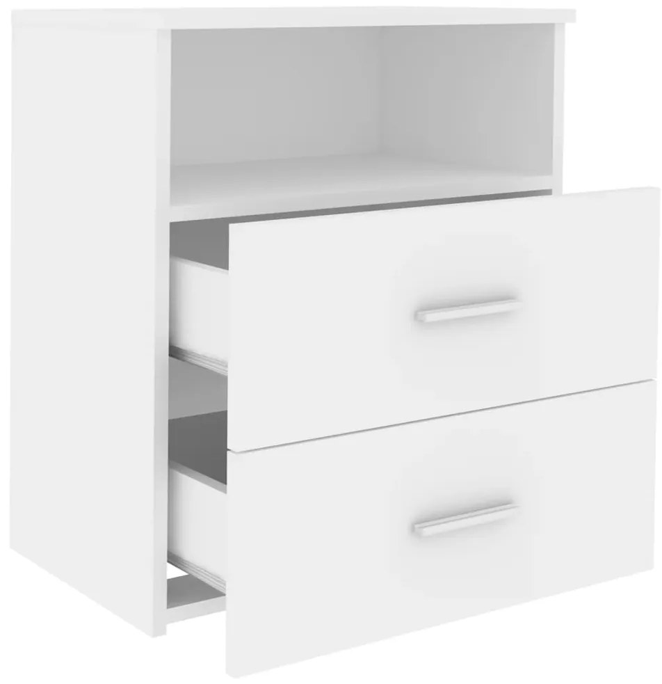 Mesas de cabeceira 2 pcs 50x32x60 cm branco