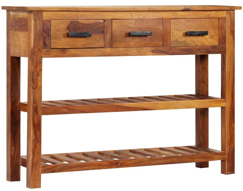 Aparador com 3 gavetas 110x30x80 cm madeira de acácia maciça