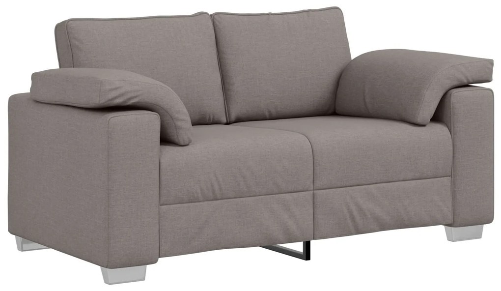 Conjunto de Sofá 2 Peças com Almofadas em Tecido Taupe