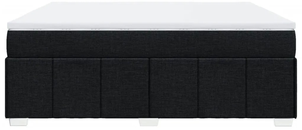 Cama com molas/colchão 180x200 cm tecido preto