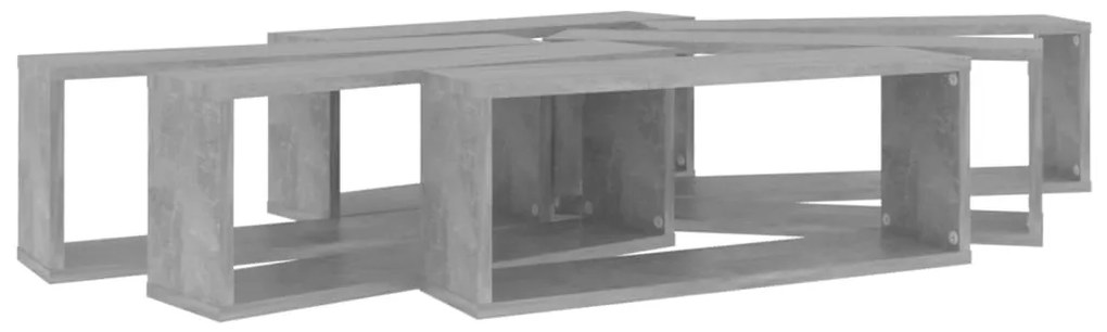 Prateleiras parede forma de cubo 6pcs 60x15x23 cm cinza cimento