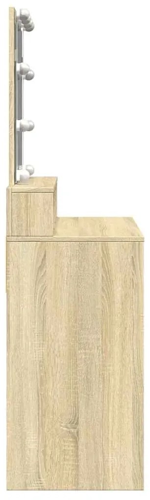 Toucador com LED 80x41x144,5 cm carvalho sonoma