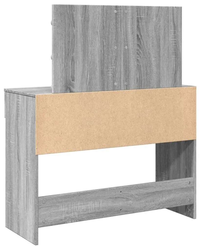 Toucador com LEDs 100x40x120 cm sonoma cinza