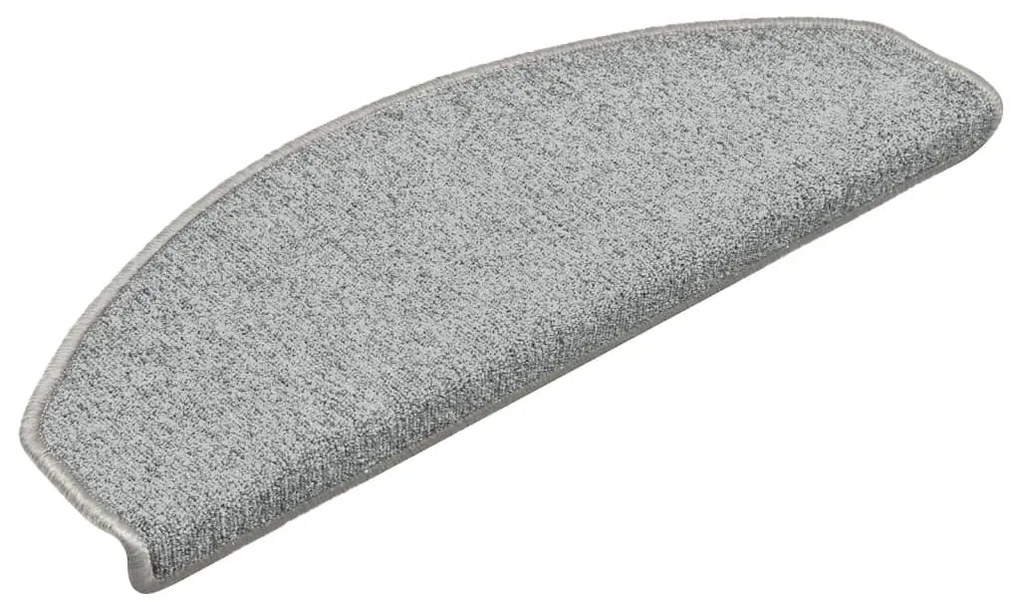 Tapete/carpete para degraus 15 pcs 65x24x4cm cinzento-claro