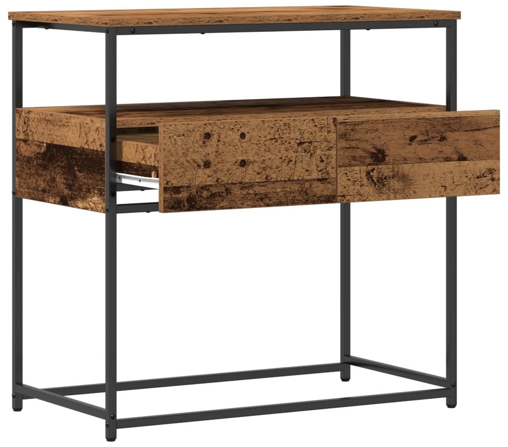 Mesa de Consola vidaXL Madeira Velha 75x40x75 cm Madeira Reforçada e A