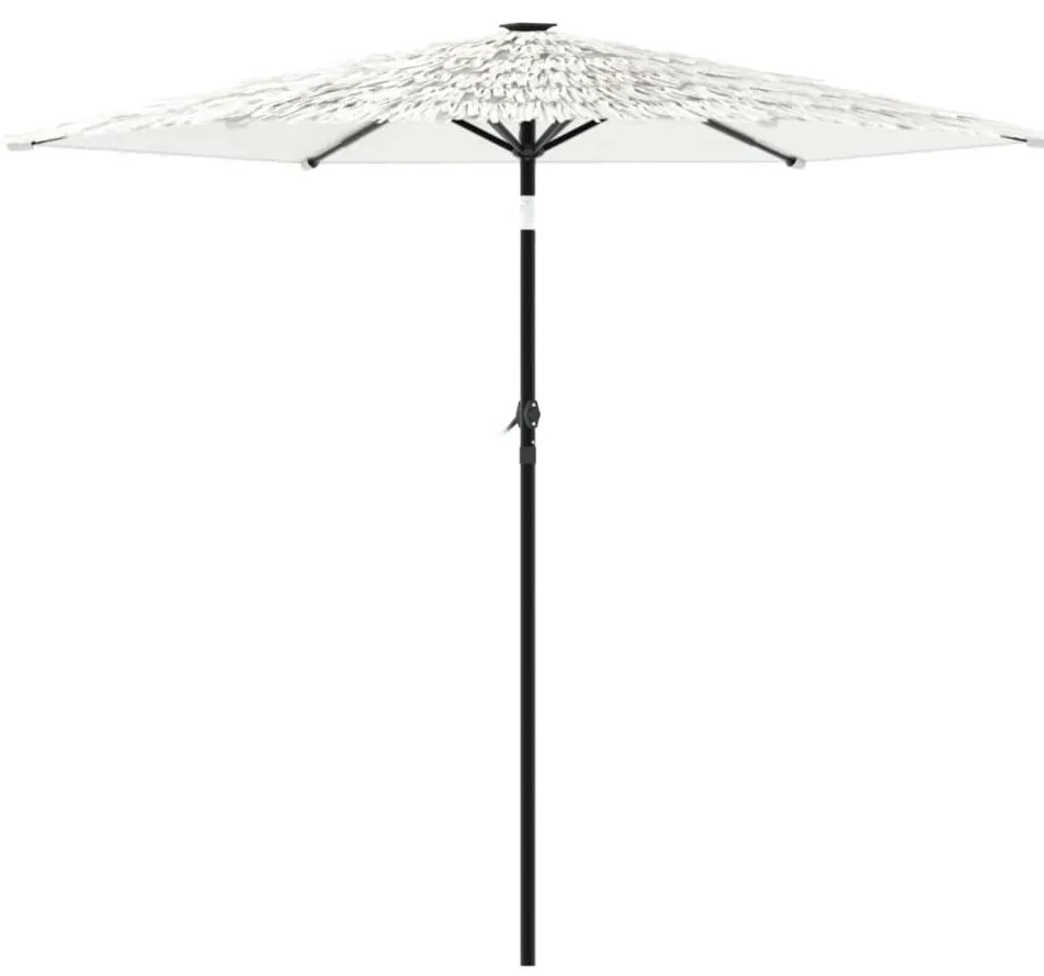 Guarda-sol de jardim com poste de aço 223x223x213 cm branco