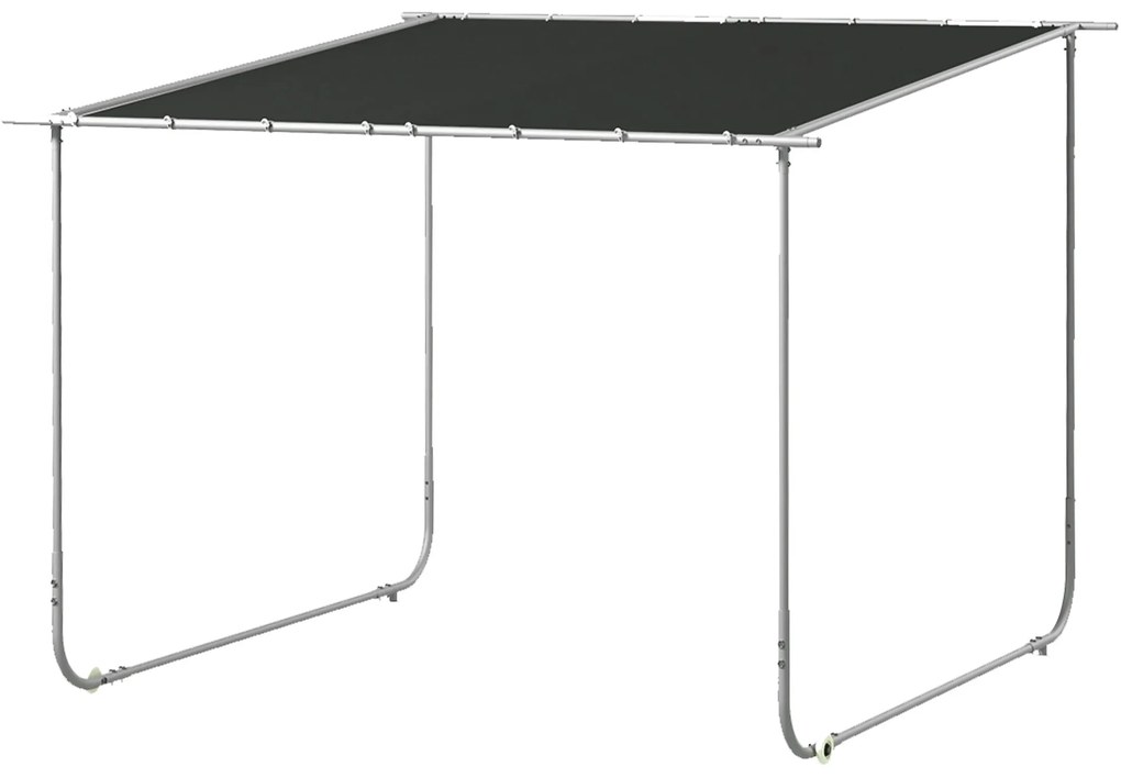 Pérgola 3x3 m Pérgola de Jardim com Rodas Proteção UV 30+ com Estrutura de Aço para Pátio Varanda Cinza Escuro
