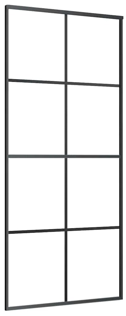 Porta deslizante c/ conj. ferragens 90x205cm vidro ESG preto