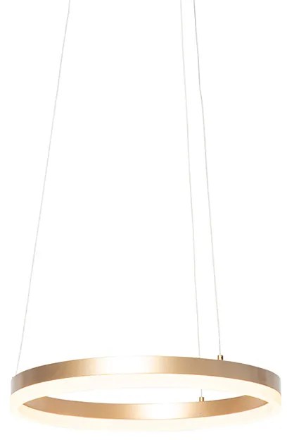 Candeeiro de suspensão design dourado 40 cm com LED regulável em 3 níveis - Anello Design