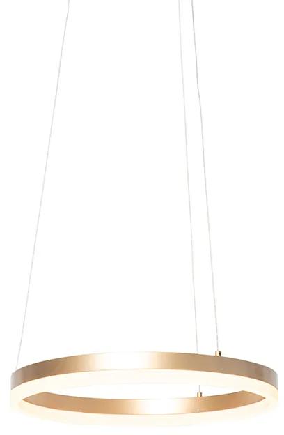 Candeeiro de suspensão dourado 40 cm incl. LED 3 degraus regulável - ANELLO Design