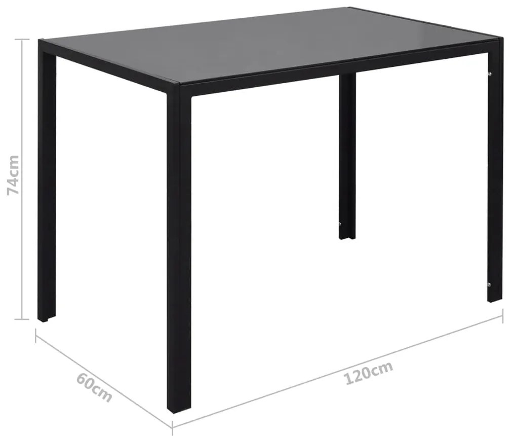 Conjunto de mesa de jantar de 7 peças preto e branco