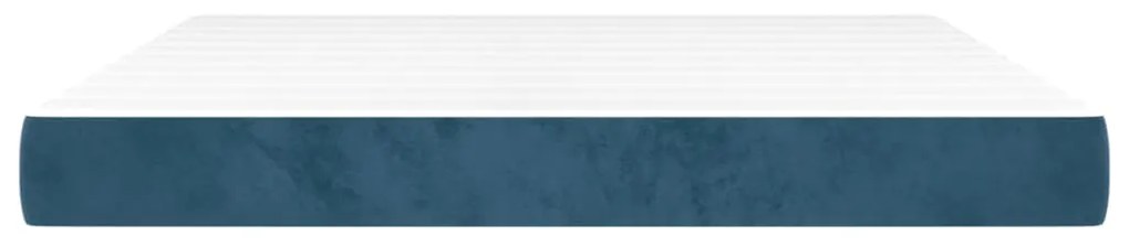 Colchão de molas ensacadas 160x200x20 cm veludo azul-escuro