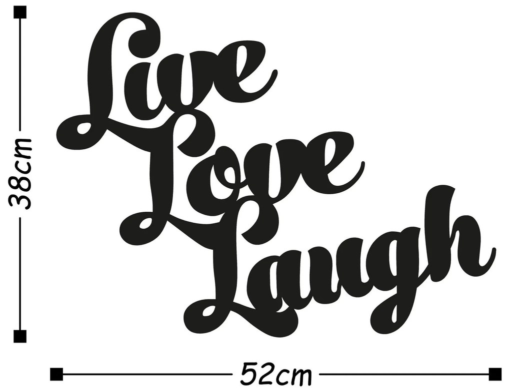 Acessório Decorativo de Parede Live Love Laugh – Preto – 52 x 38 cm