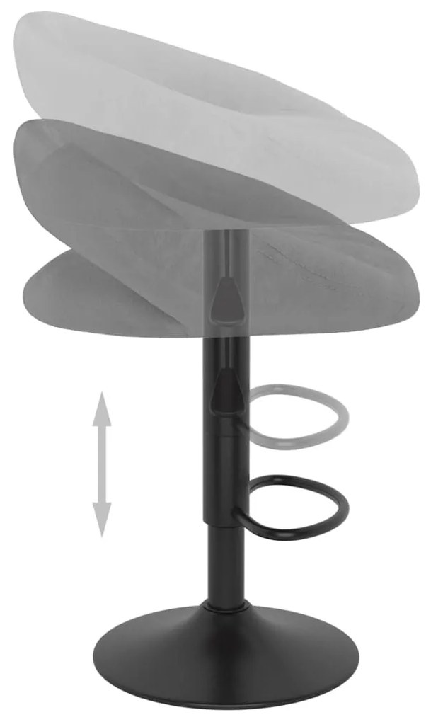 Bancos de bar 2 pcs veludo cinzento-claro