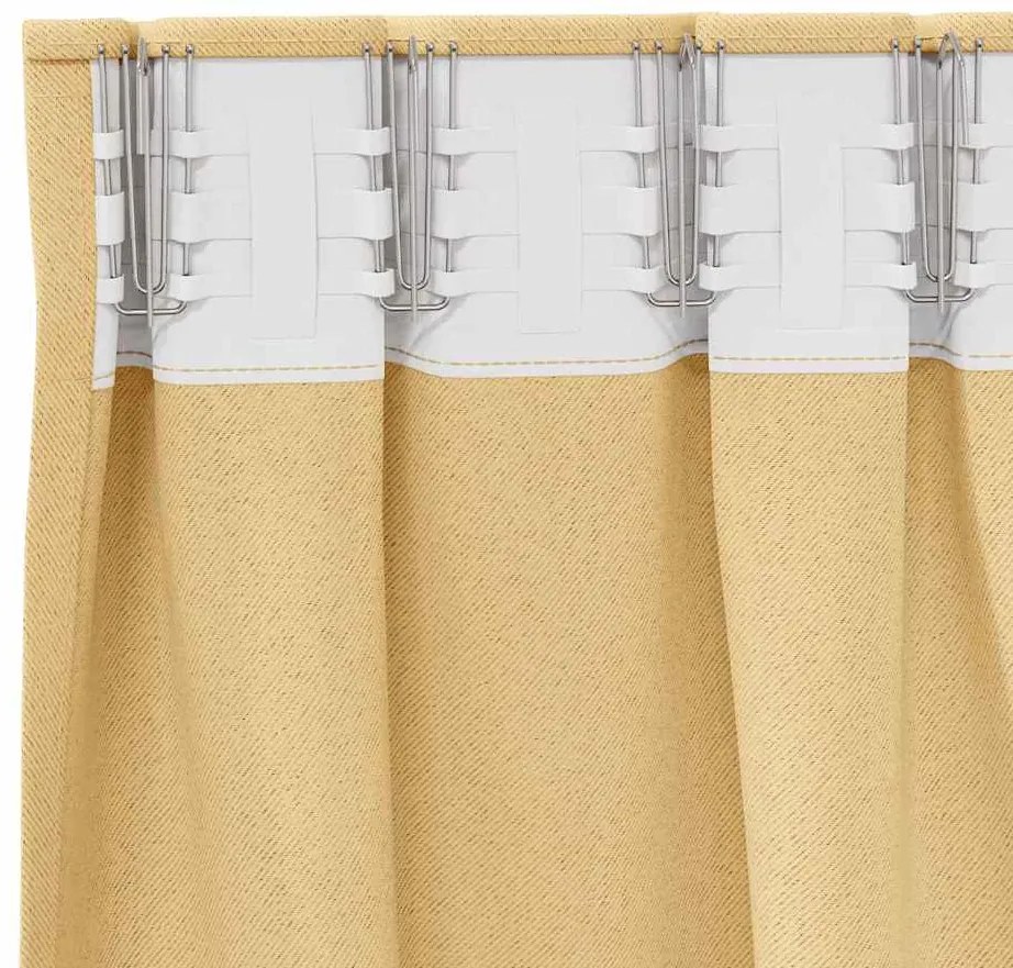 Cortinas com cortinas 2 pcs Bege 260 x 140 cm Poliéster