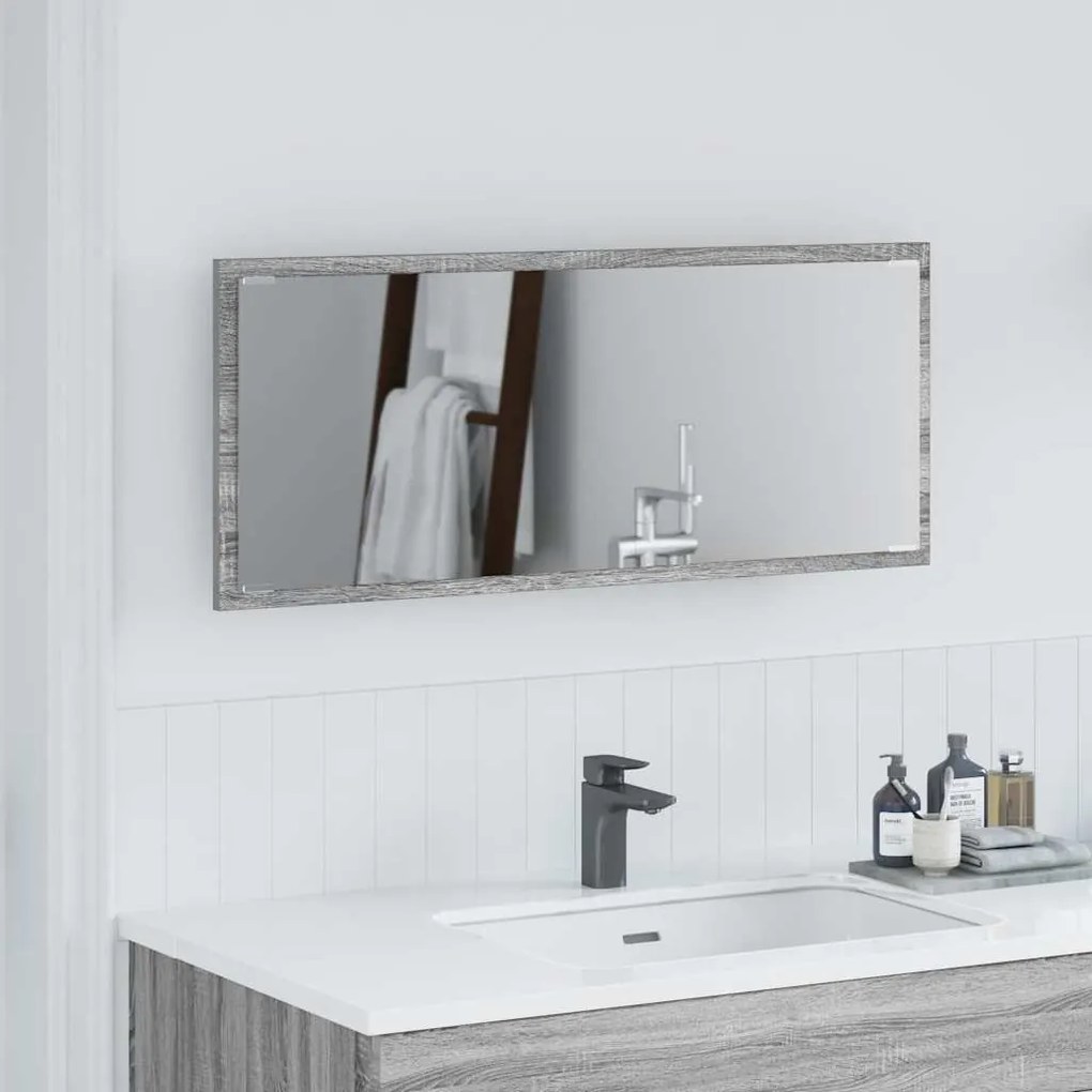 Espelho de Casa de Banho com Luz LED Cinza Sonoma 90x8,5x37 cm