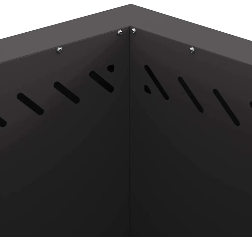 Fogueira Sem Fumaça Hexagonal Preta 58x58x51 cm Aço