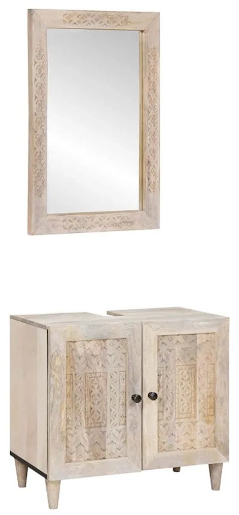 vidaXL Conjunto de Móveis para Banheiro 2 pcs Branco 62 x 33 x 58 cm