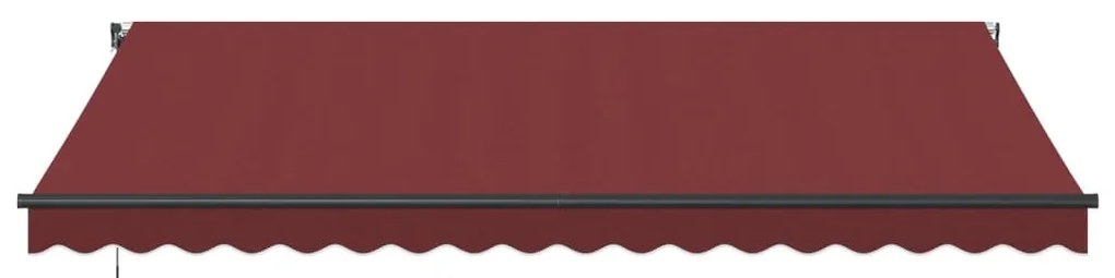 Toldo retrátil automático com luzes LED 450x300 cm bordô