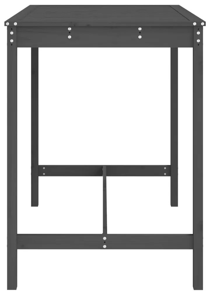 Mesa de jardim 121x82,5x110 cm madeira de pinho maciça cinzento