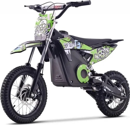 Mota Elétrica Infantil WOLF-E 1000W 36V com Bateria de Lítio, 3 Velocidades e Travões de Disco – Verde
