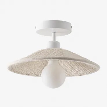 Candeeiro De Teto Em Linho Massina Crema - Sklum
