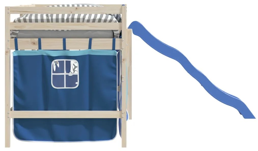 Cortinas para cama elevada poliéster azul