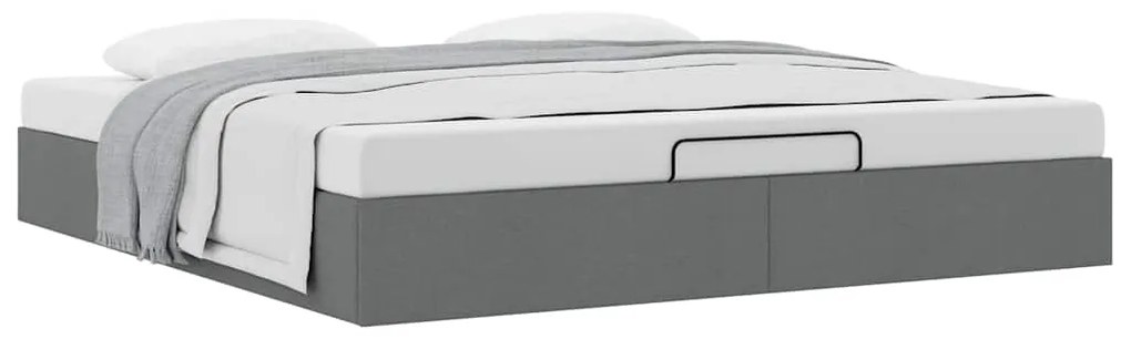 Estrutura de cama otomana sem colchão 200x200cm cinzento-escuro
