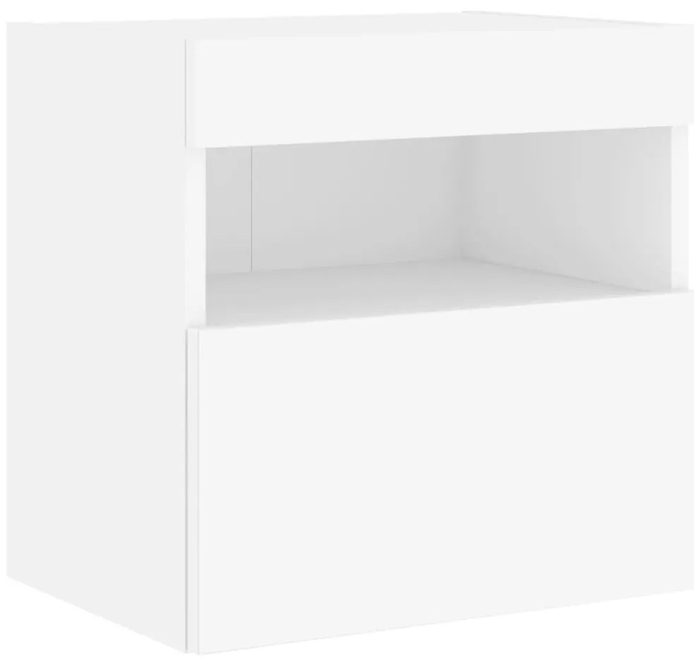 Móveis de parede p/ TV com luzes LED 2 pcs 40x30x40 cm branco
