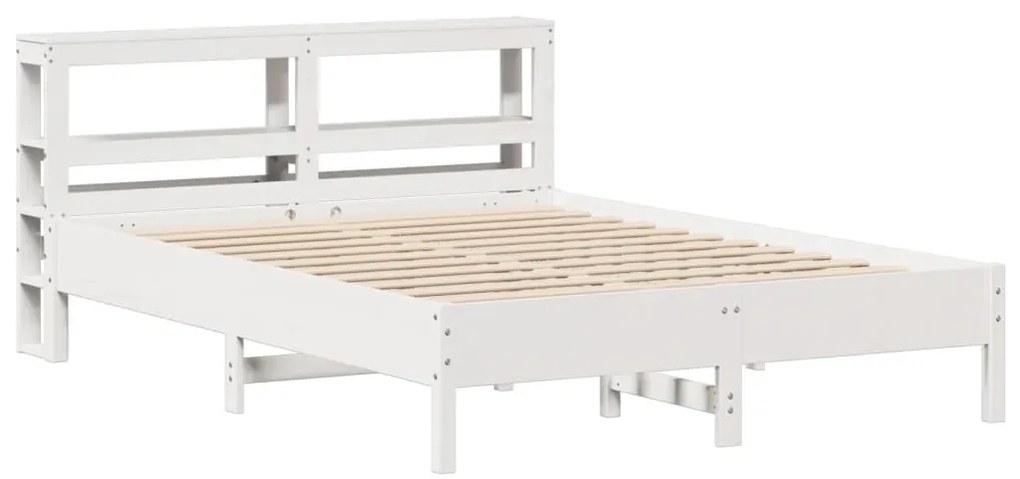Cama sem colchão 135x190 cm madeira de pinho maciça branco