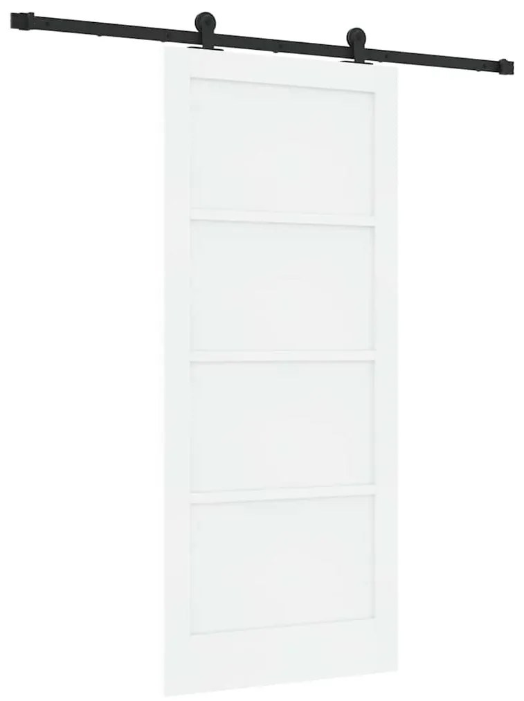 Porta Deslizante vidaXL com Conjunto de Ferragem Branco 86x198,5 cm Ma