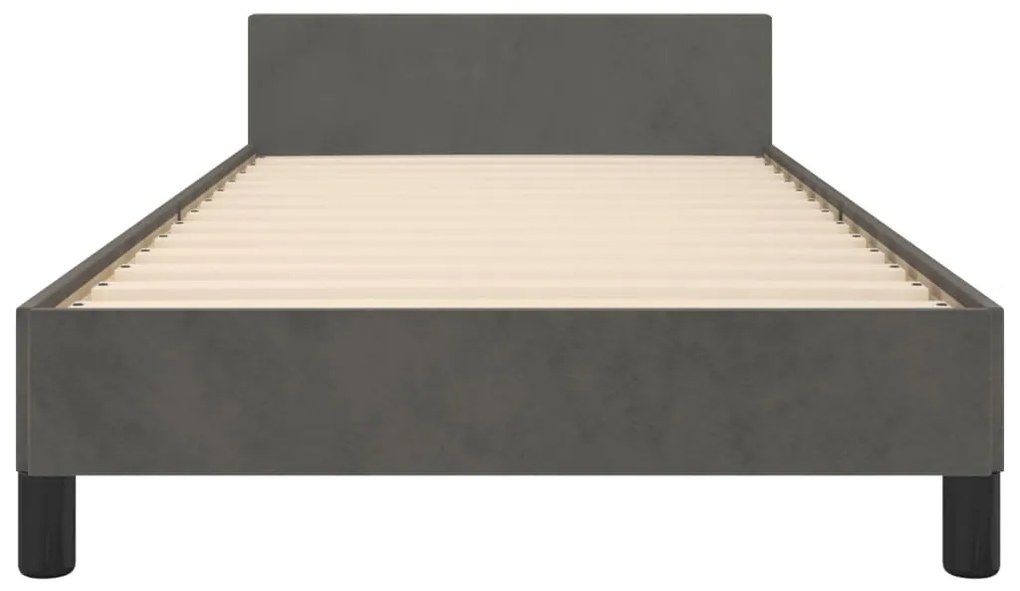 Estrutura de cama sem colchão 80x200 cm veludo cinzento-escuro