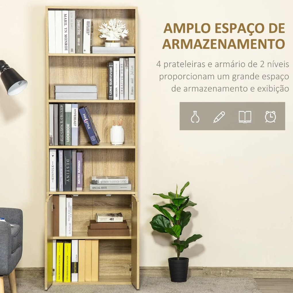 Estante Elle - Carvalho - Design Moderno