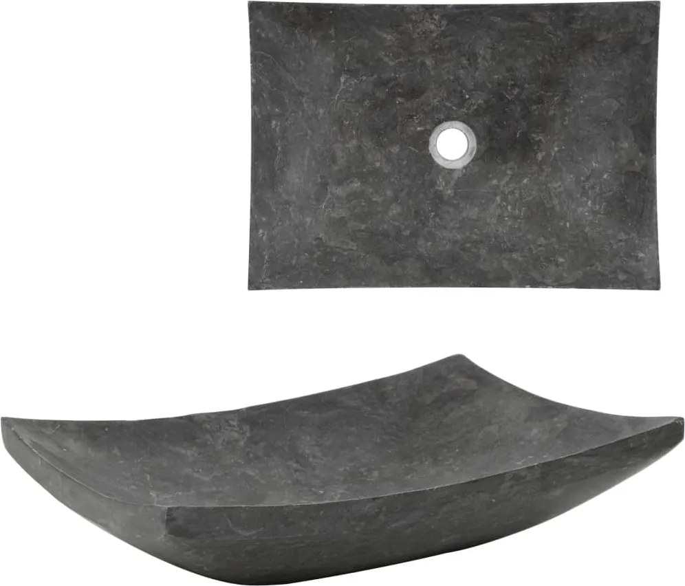 142764 vidaXL Lavatório 50x35x12 cm mármore preto