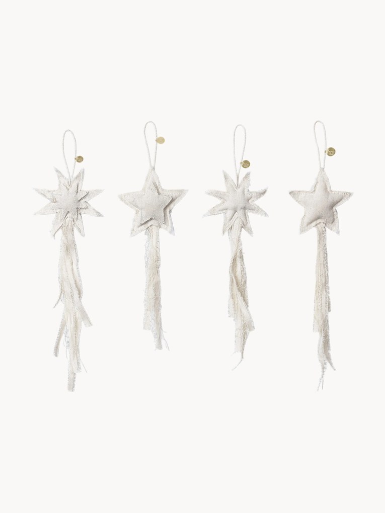 Organic Cotton Fabric Tree Pendants Vela, Set of 4