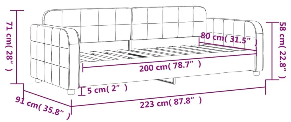 Sofá-cama 80x200 cm veludo cinzento-claro