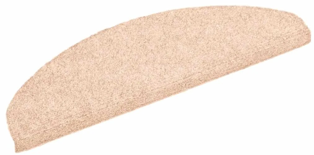 Tapetes de escada autoadesivos 30 pcs 65x21x4 cm creme