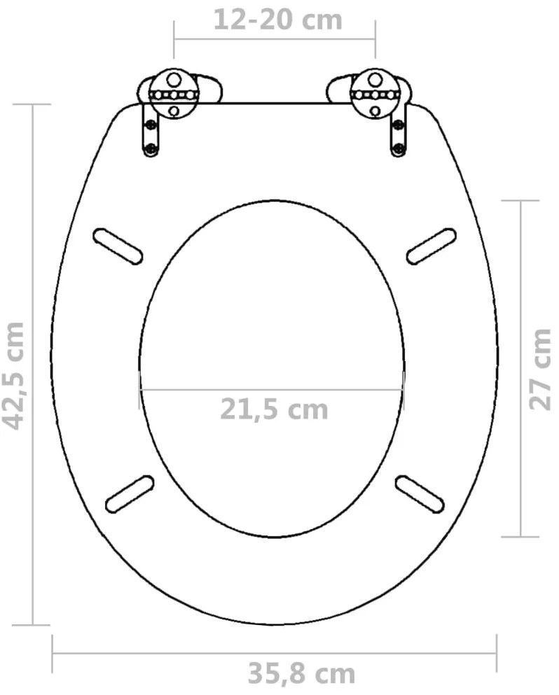 Assentos de sanita com tampas de fecho suave 2 pcs MDF preto