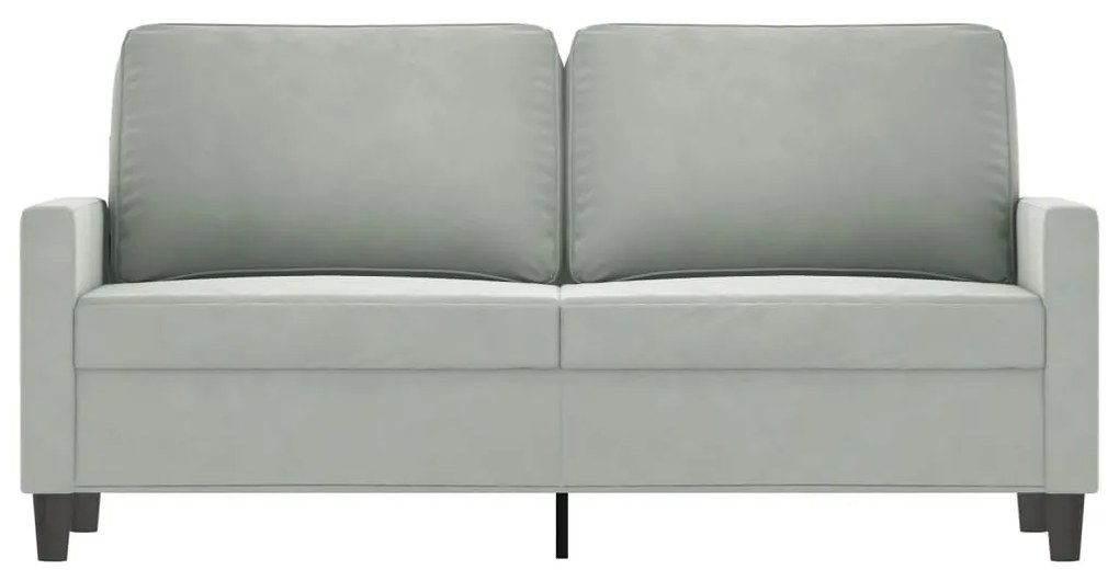 Sofá de 2 lugares 140 cm veludo cinza-claro