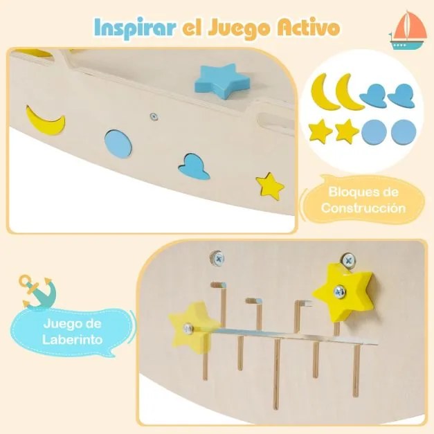 Conjunto triangular 8 em 1 de escalada para bebés com rampa, escada e arco de escalada Montessori de madeira Macaron