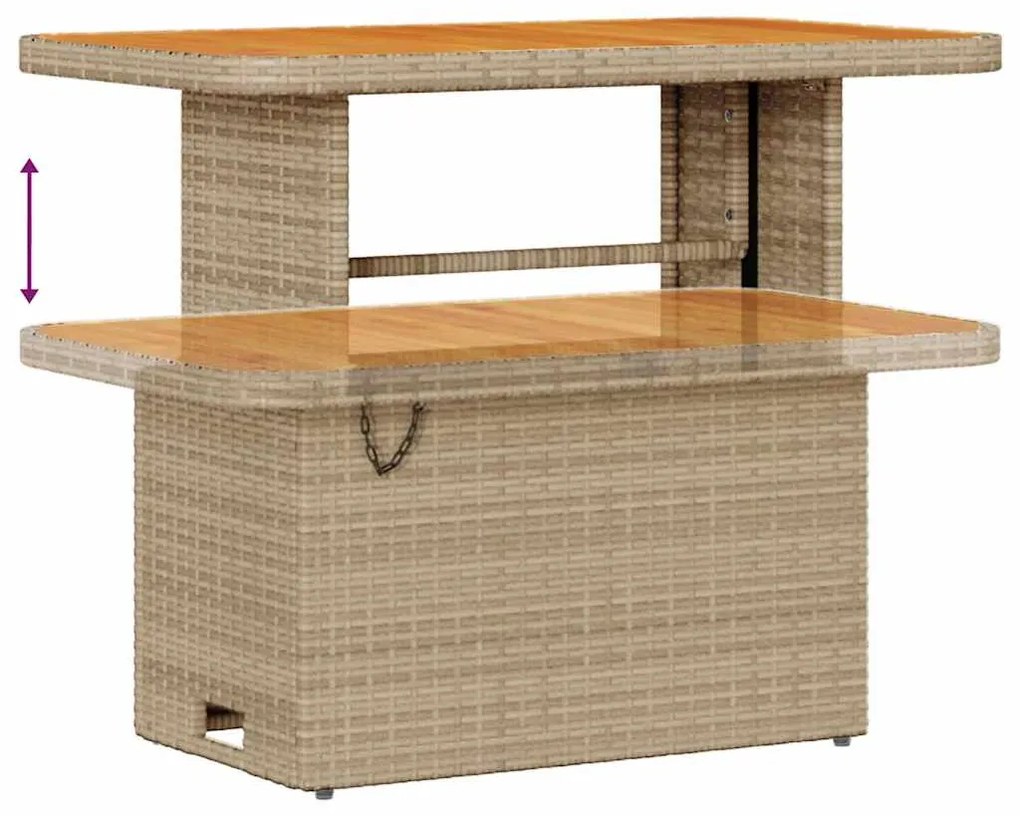 Conjunto de Sofá de Jardim com 10 Peças com Almofadas Bege Rattan Poli