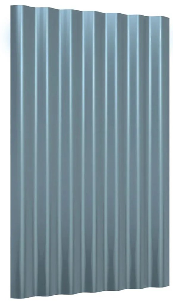 Painéis de telhado 12 pcs 60x36 cm aço revestido a pó cinzento