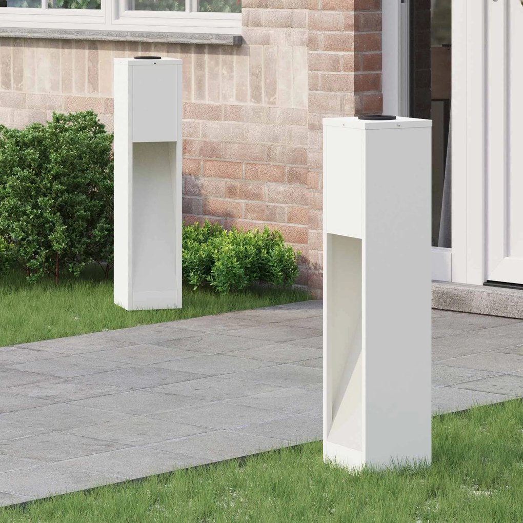 vidaXL Luz Solar LED de Caminho 2 pcs Branco Aço Laminado a Frio