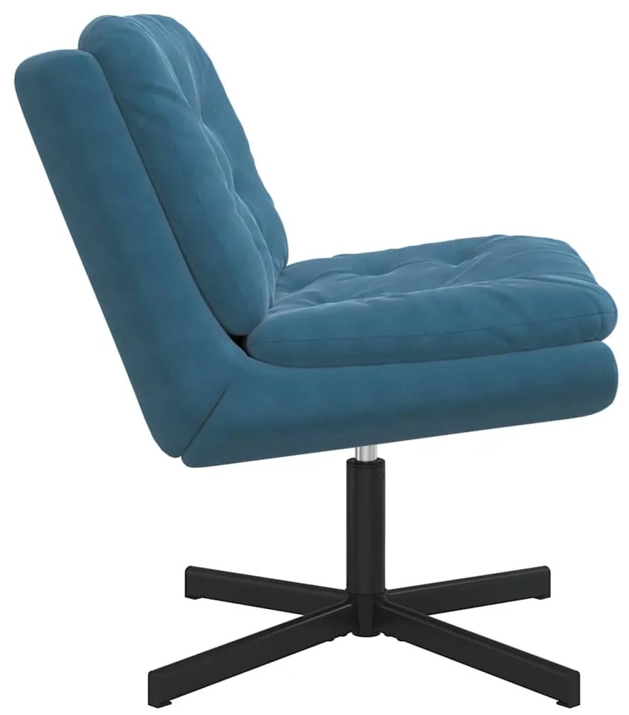 Cadeira Relaxante Giratória Azul 63 x 75 x 76 cm Veludo