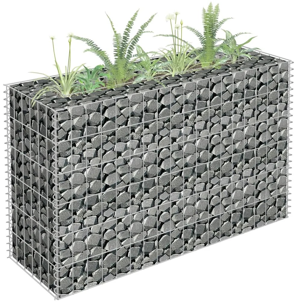 Canteiro elevado/cesto gabião 90x30x60 cm aço galvanizado