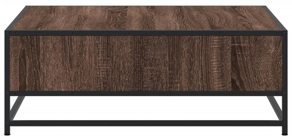 Mesa centro 80x80x30 cm deriv. madeira/metal carvalho castanho