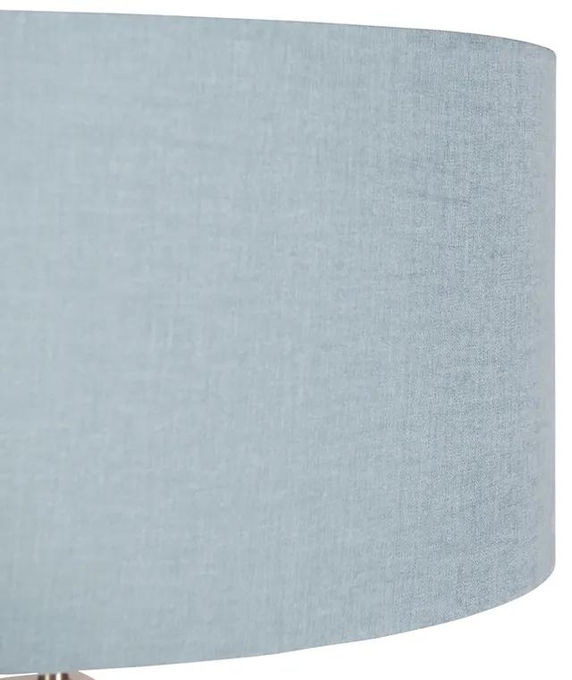 Candeeiro de pé tripé de madeira branca com sombra mineral 50 cm - Puros Moderno,Country / Rústico